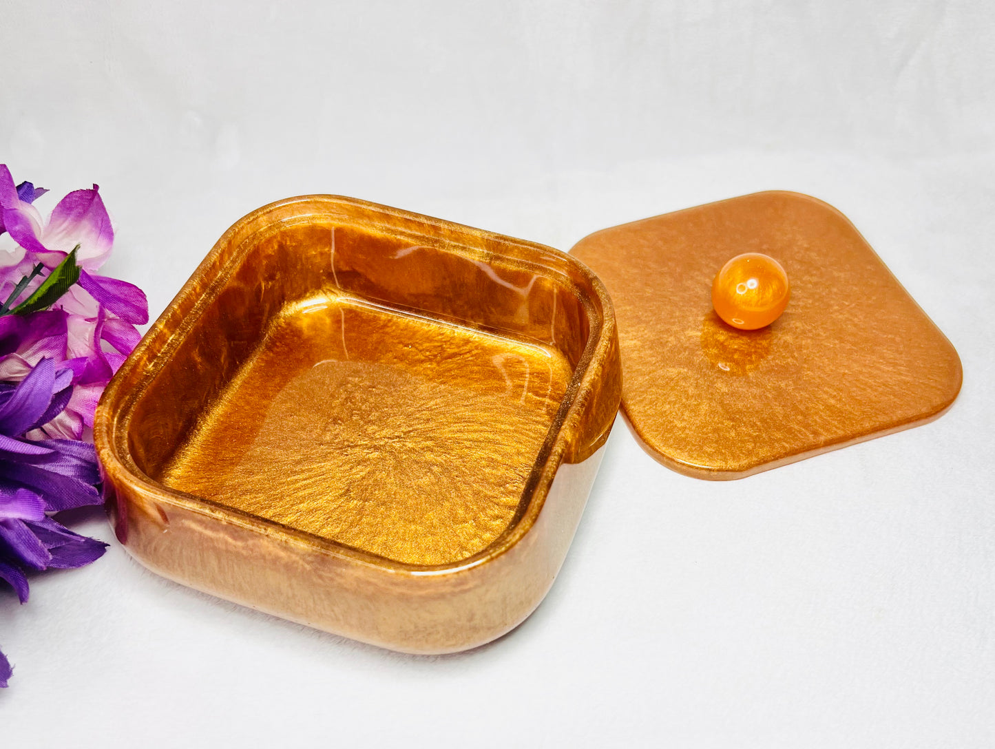 Candy Orange Resin Jewelry Box