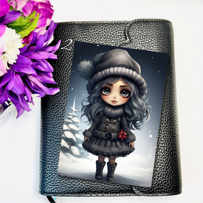 Goth Girl Winter Journaling Cards