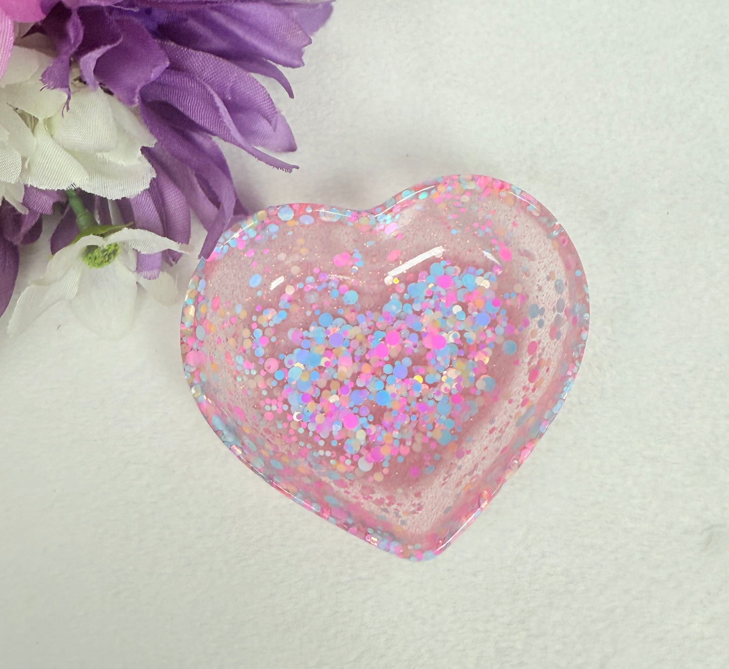 Petite Pink Resin Heart Bowl