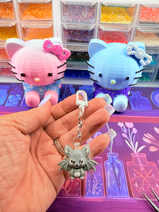 Kawaii Grey Bat Charm