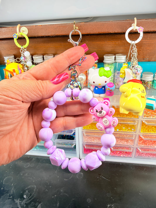 Purple Bear Bag Charm