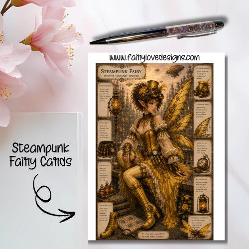Sitting Steampunk Fairy Cards