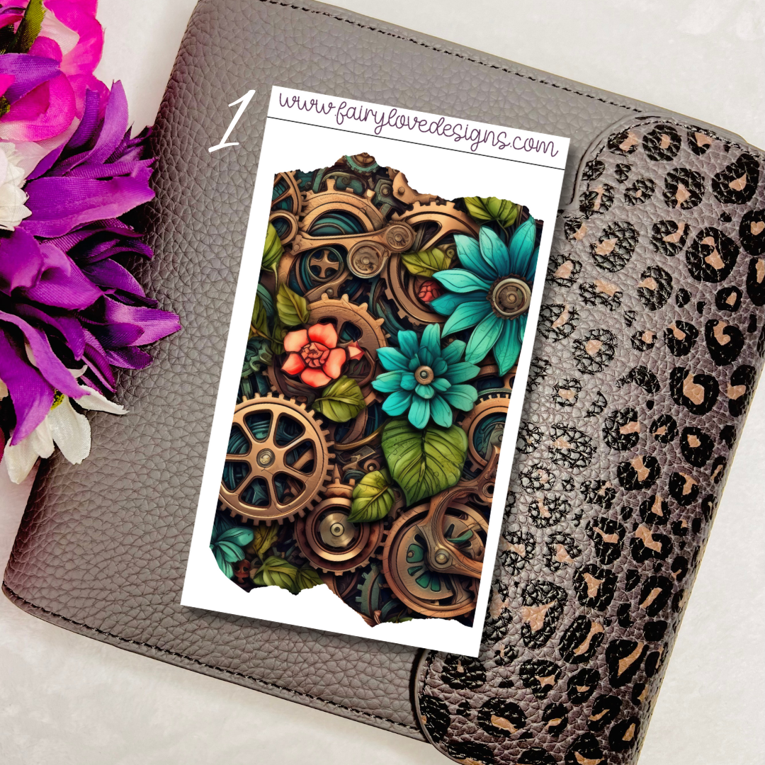 Flower Steampunk Rip Washi