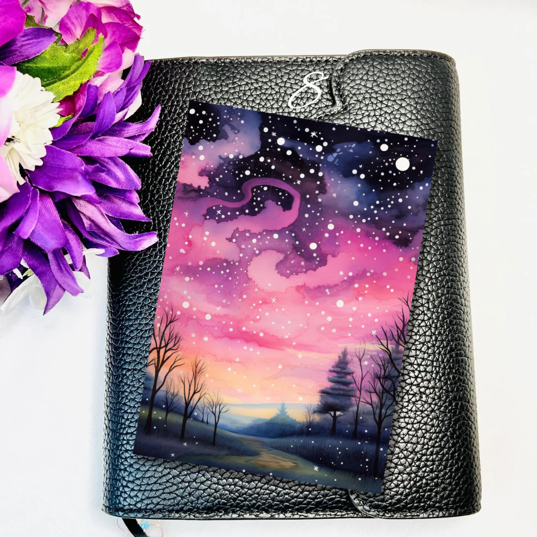 Pink Galaxy Journaling Card Stickers