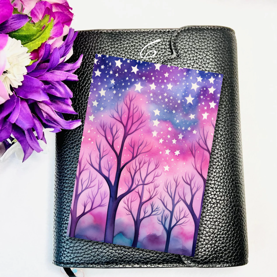 Pink Galaxy Journaling Card Stickers