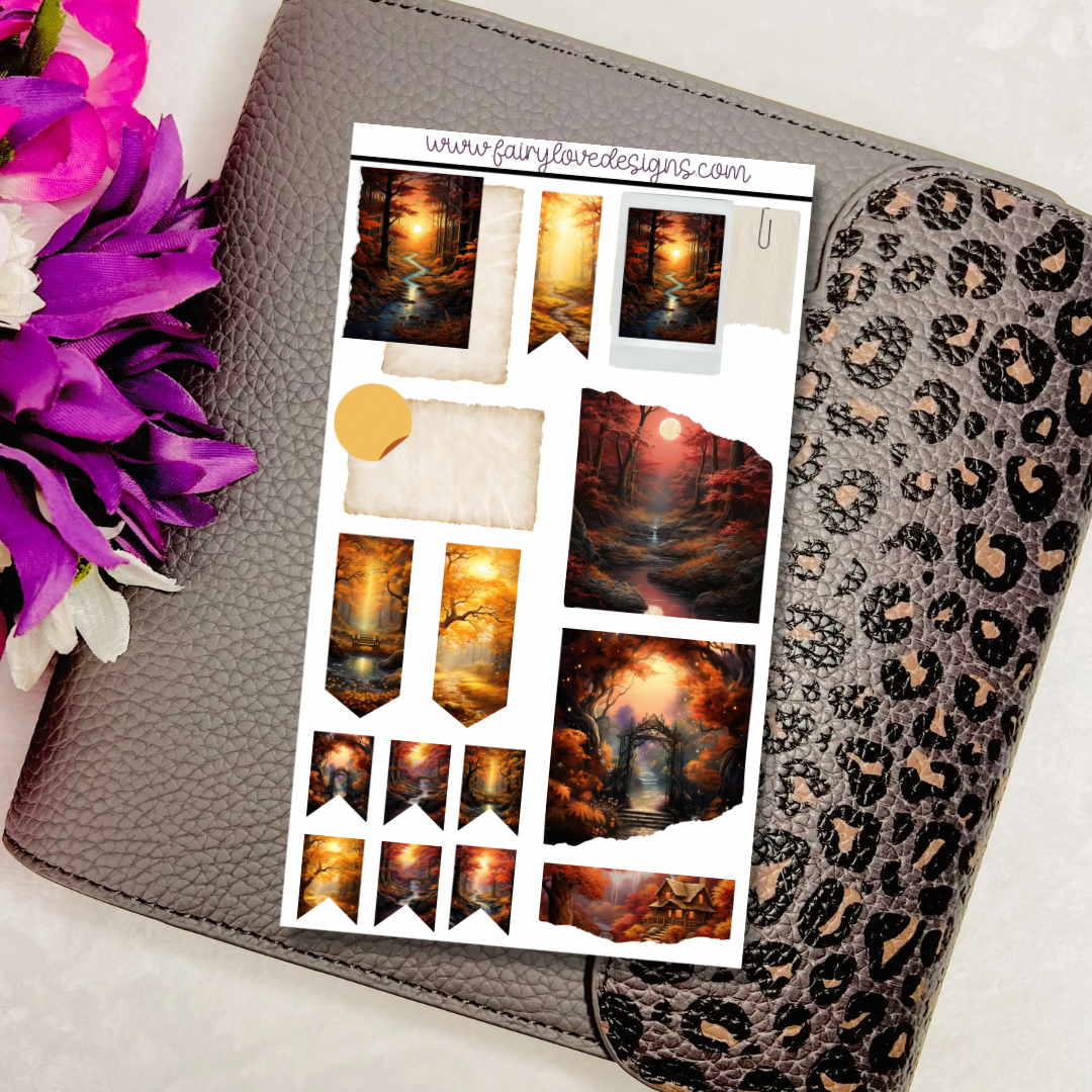 Wooded Sunrise Journaling Kit with Rip Washi