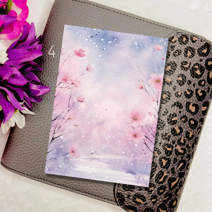 3.5x5" Winter Cherry Blossom Journaling Cards