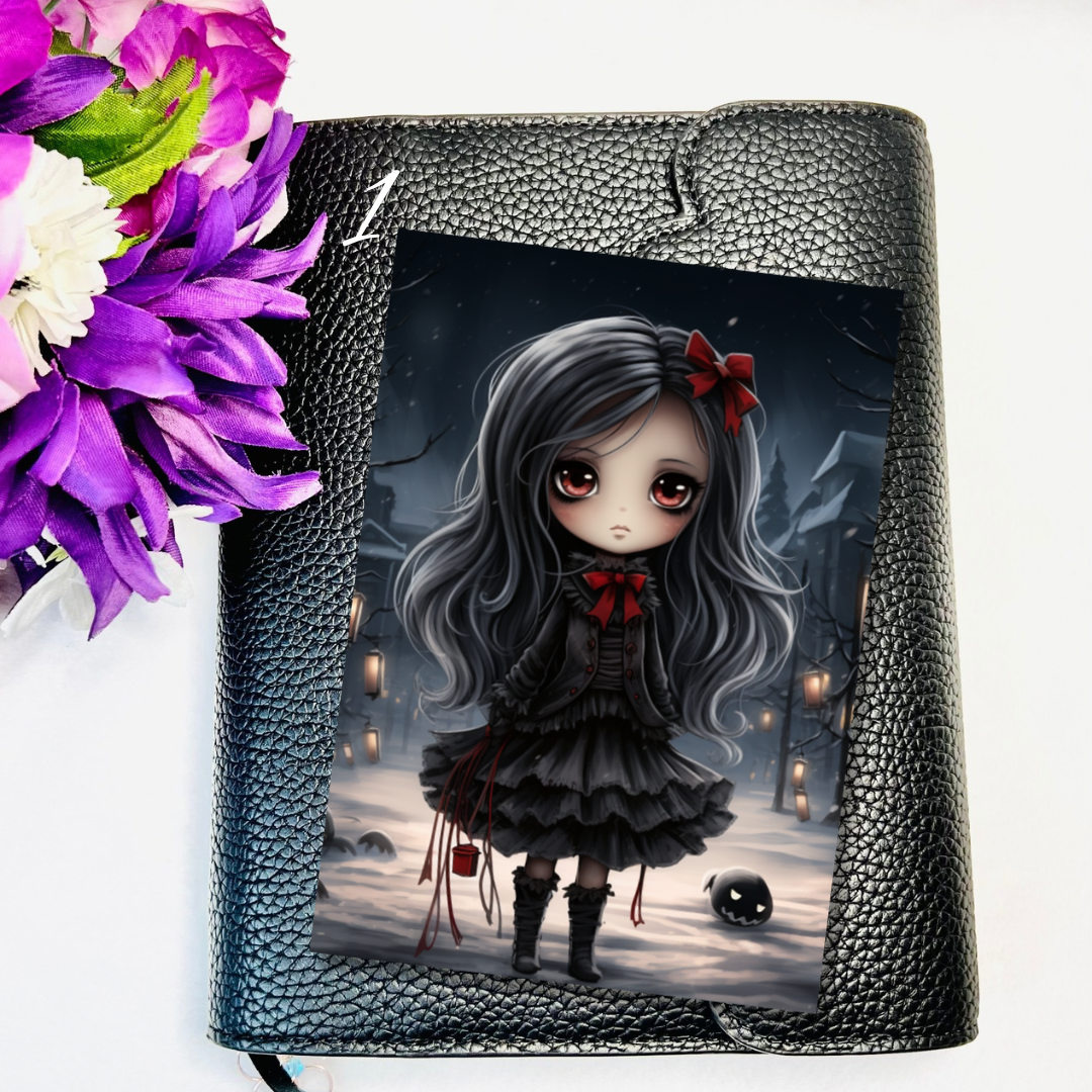 Goth Girl Winter Journaling Cards