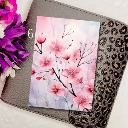 3.5x5" Winter Cherry Blossom Journaling Cards