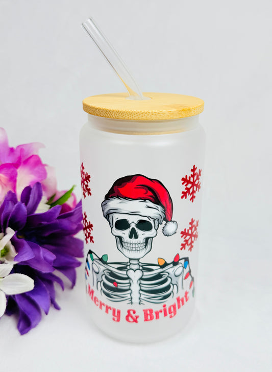 Merry and Bright Skeleton 20 ounce Libby Cup