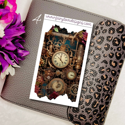 Flower Steampunk Rip Washi