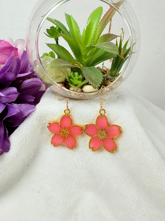 Pink Blossoms Dangle Earrings