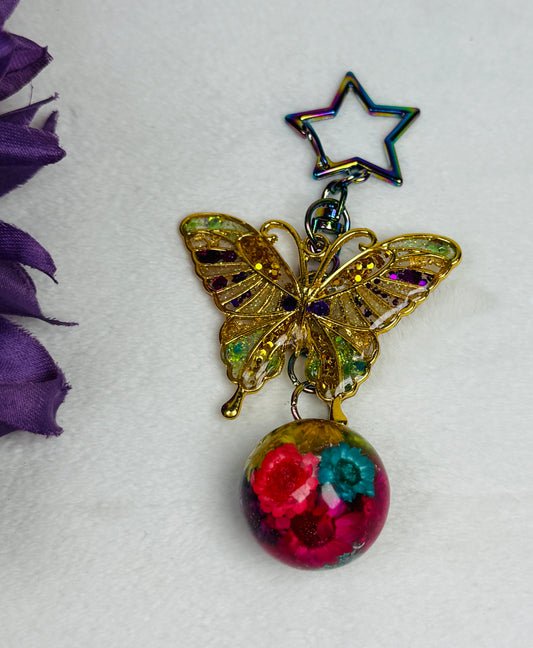 Butterfly and Flower Orb Planner Bobble