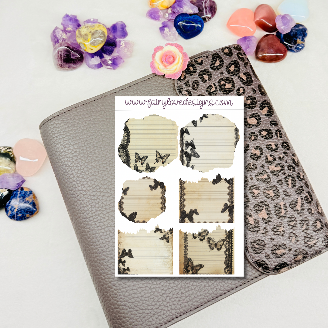 Butterflies and Lace Washi Kit