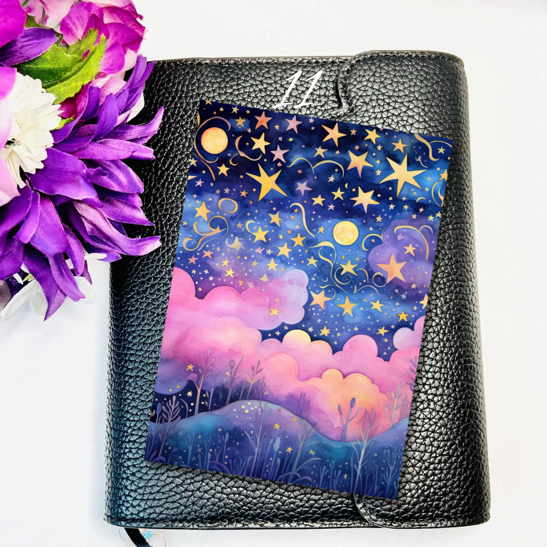 Pink Galaxy Journaling Card Stickers