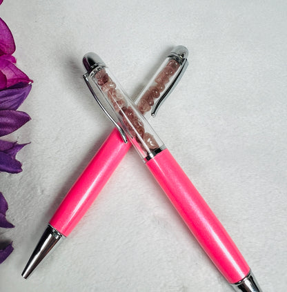 Pink Barrel Pen filled with Strawberry Quartz