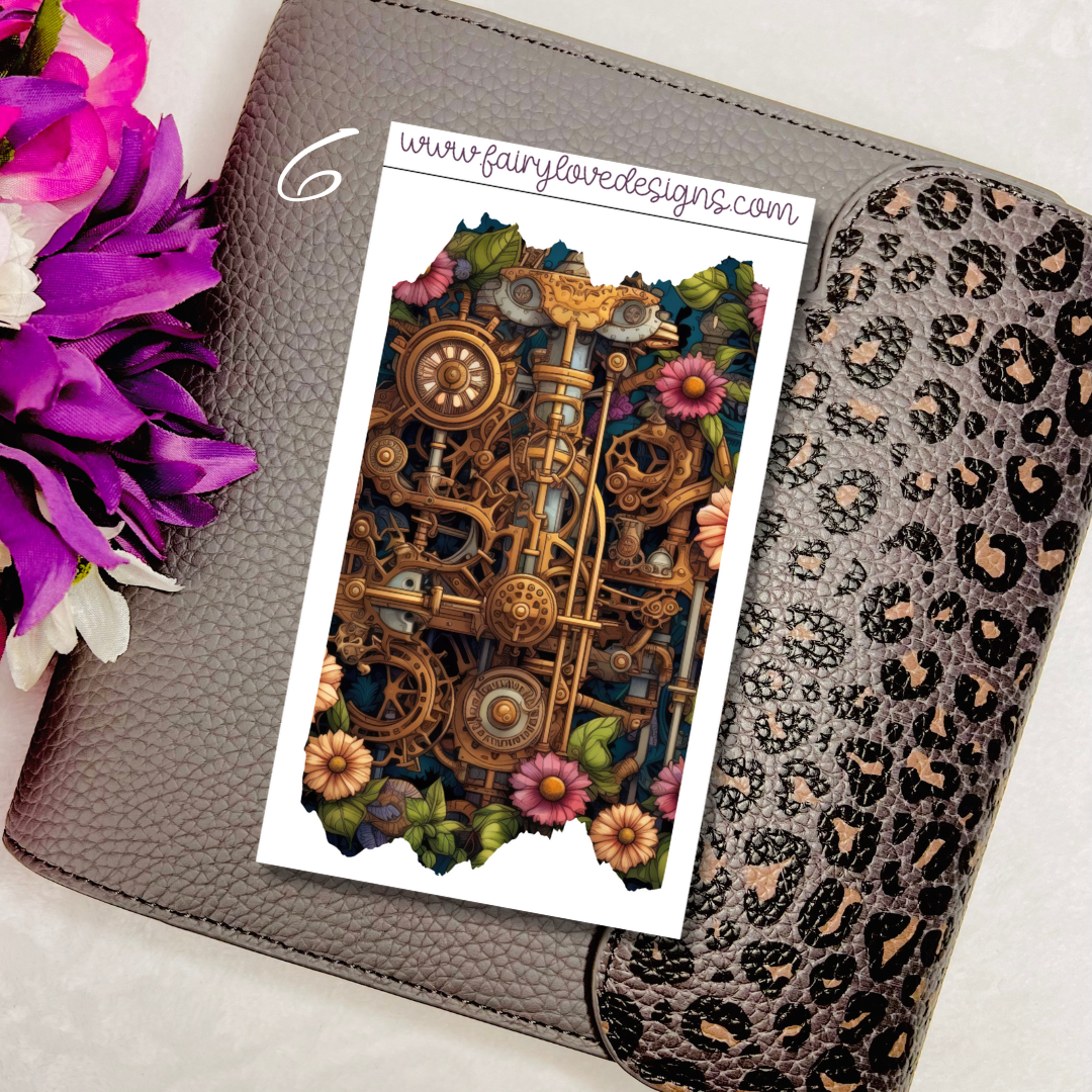 Flower Steampunk Rip Washi