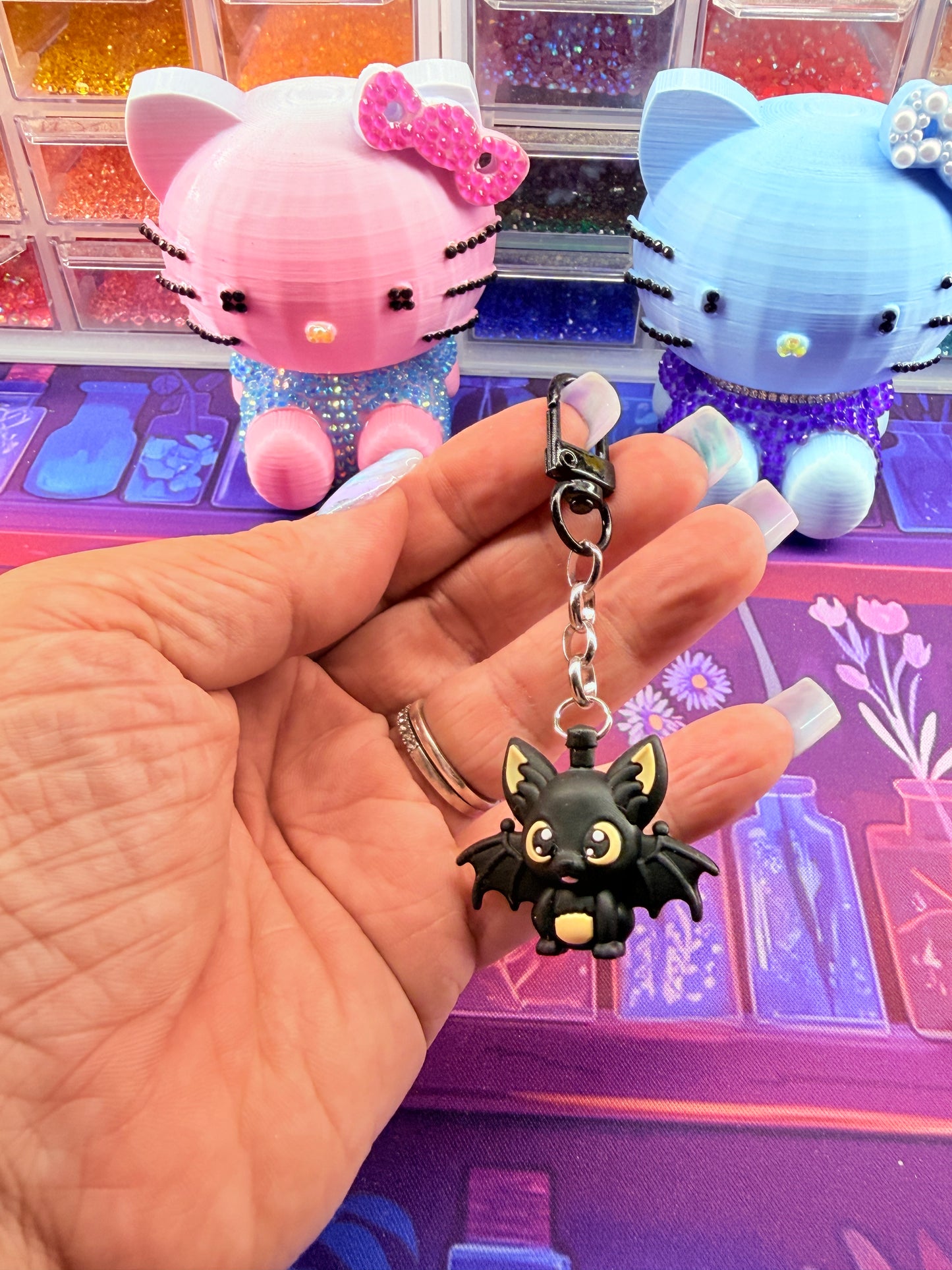 Kawaii Black Bat Charm