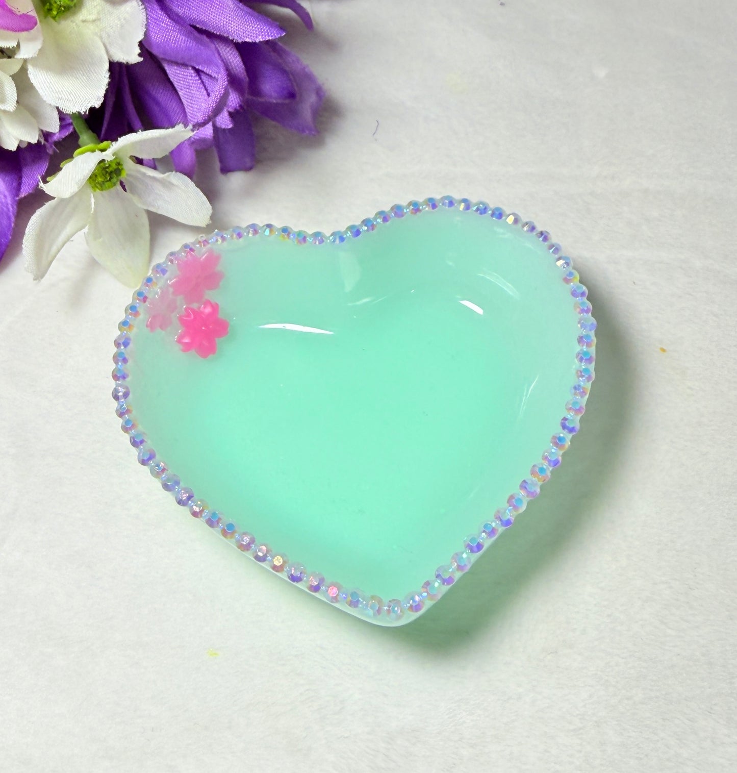 Pastel Teal Heart Bowl