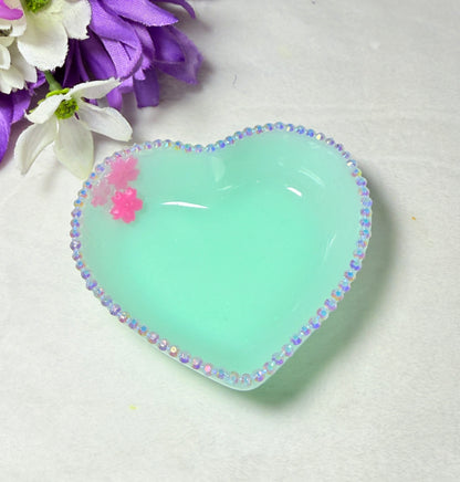 Pastel Teal Heart Bowl