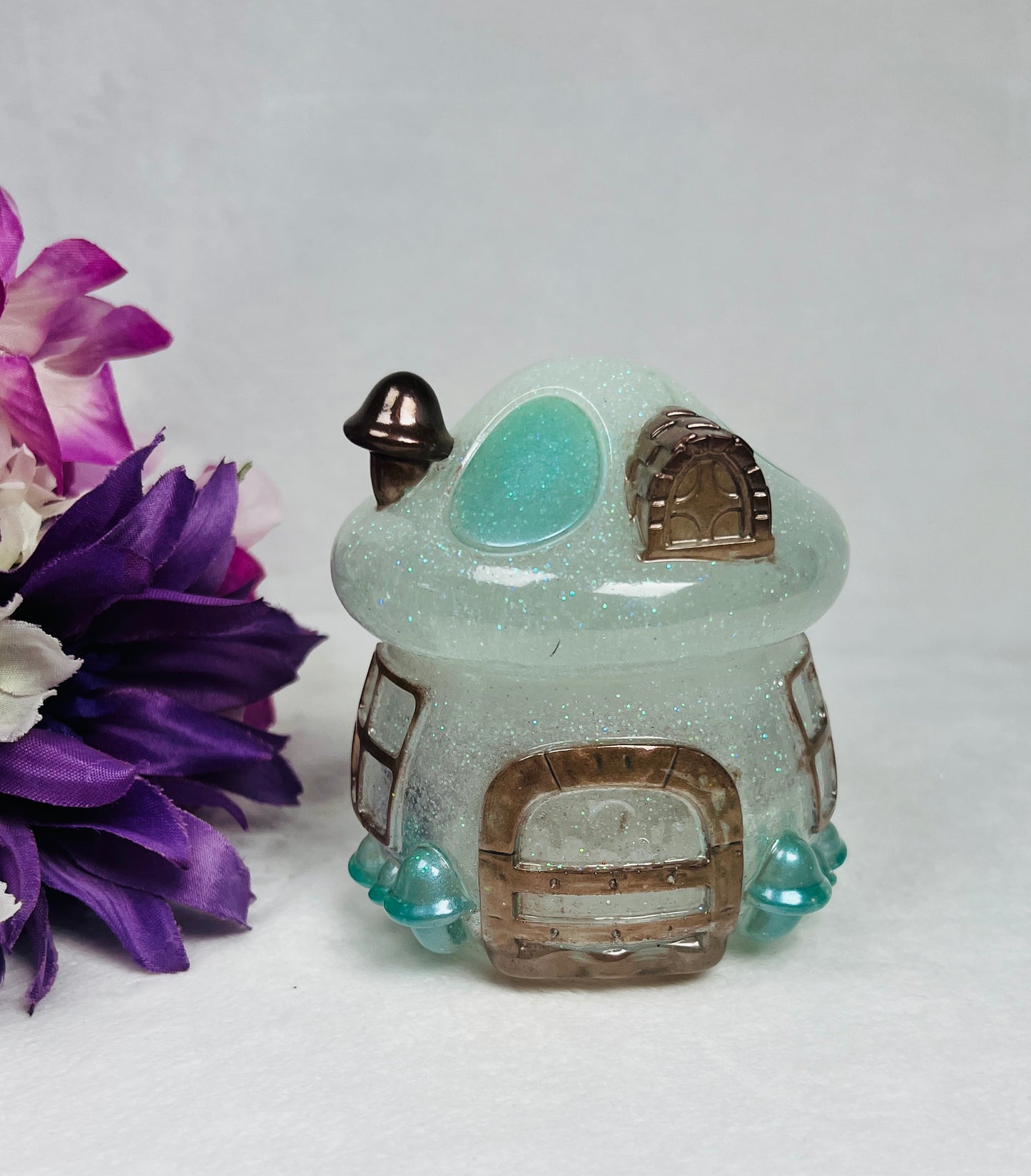 White Glow in the Dark Glitter Fairy House