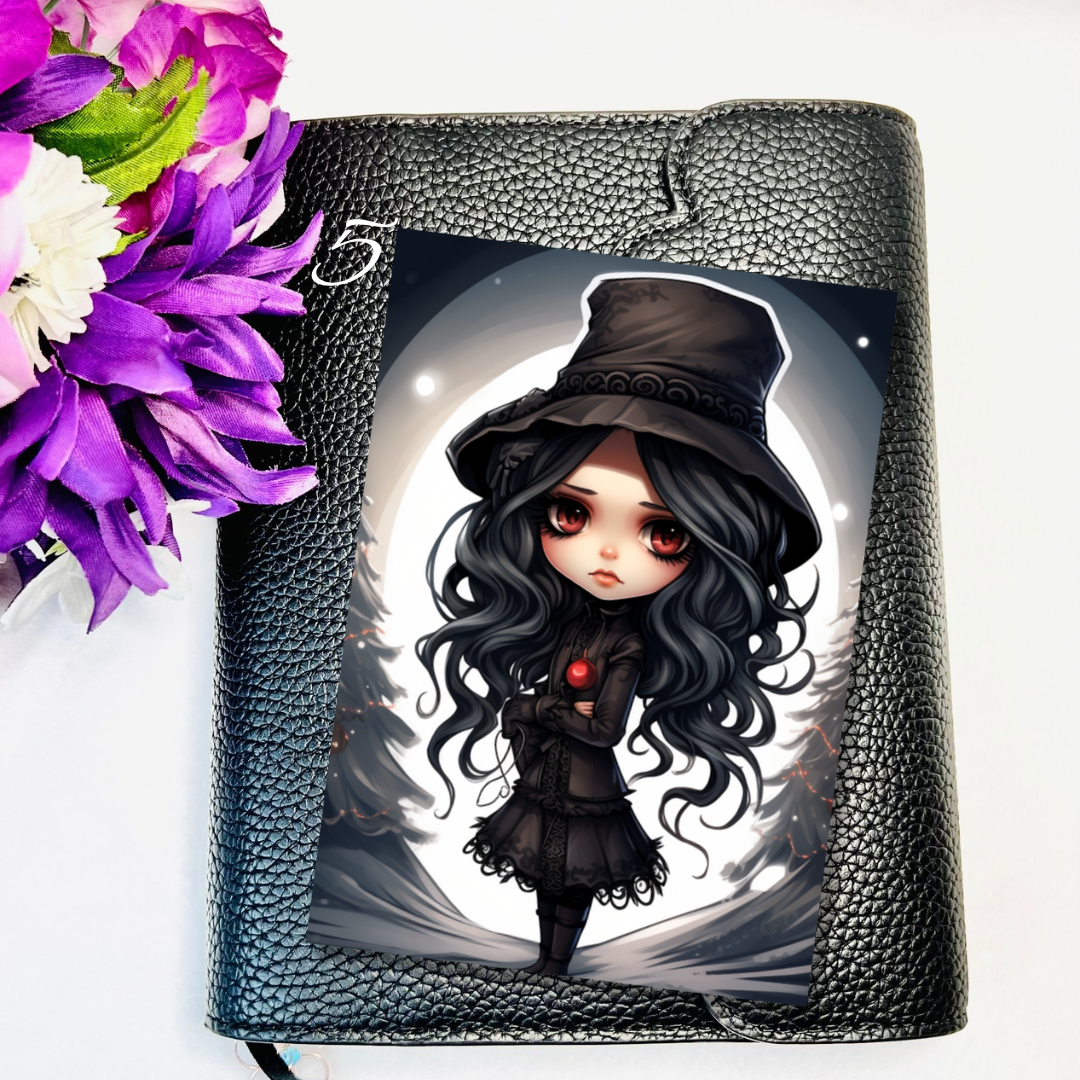 Goth Girl Winter Journaling Cards