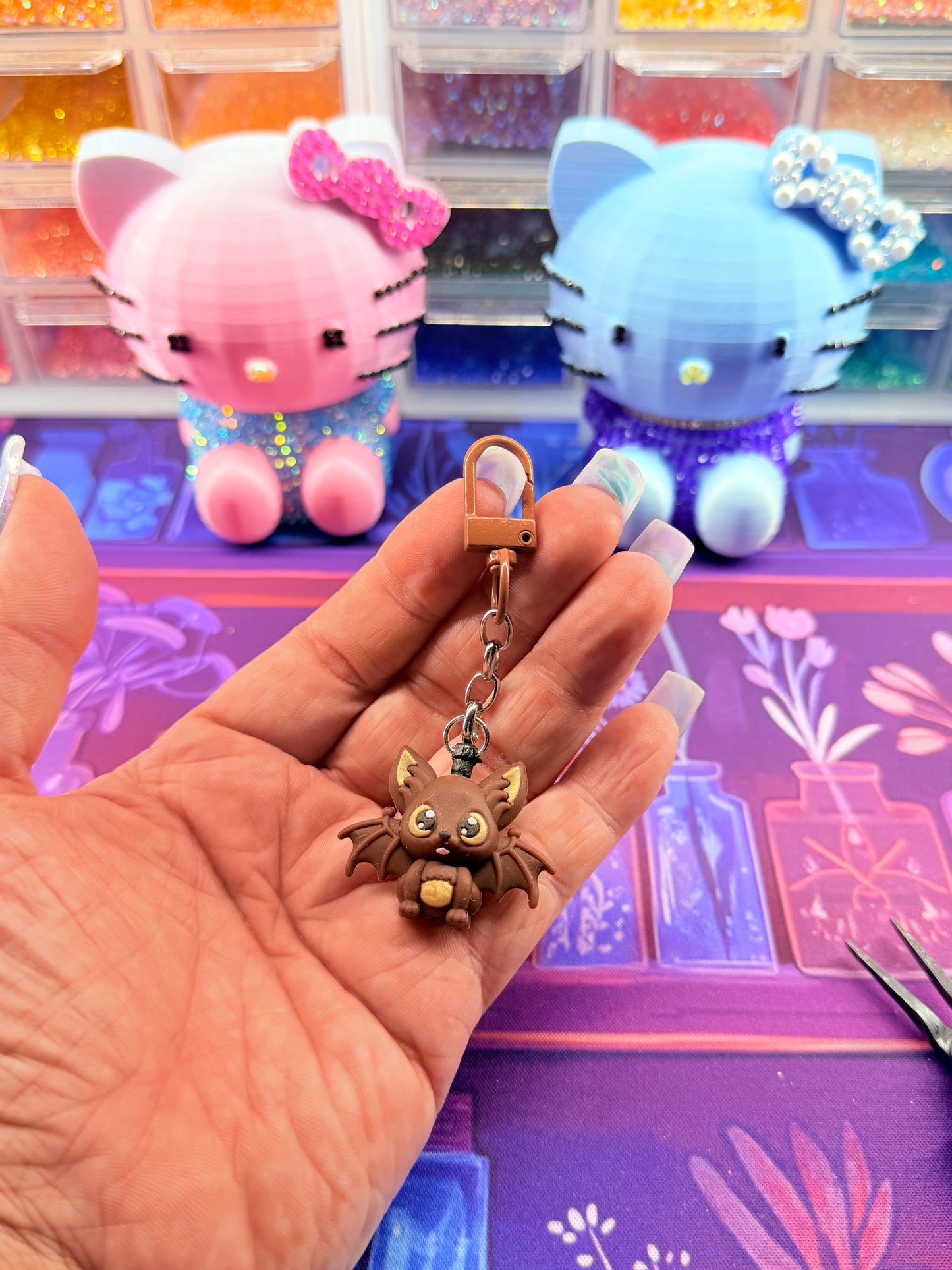Kawaii Brown Bat Charm