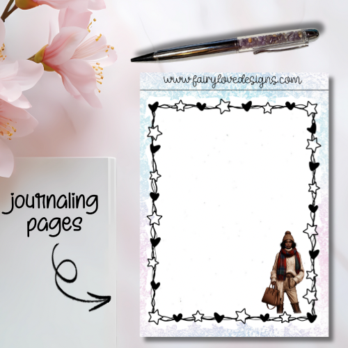 Dark Tone Winter Girl Journaling Pages