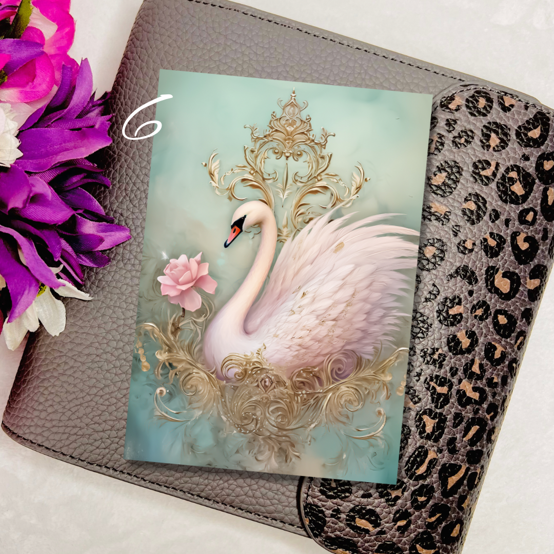 Pink Swan Journaling Cards