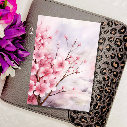 3.5x5" Winter Cherry Blossom Journaling Cards