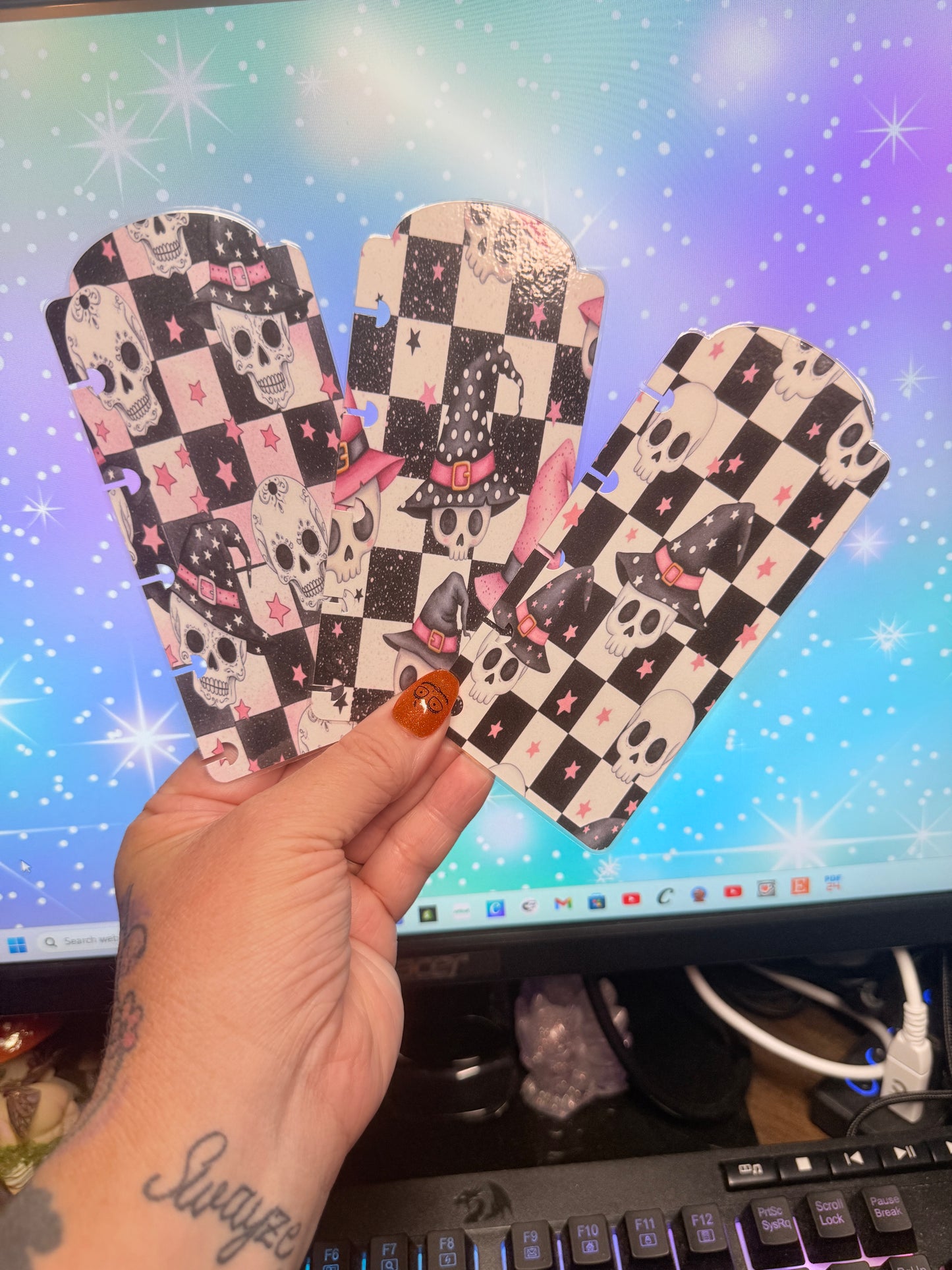 Witchy Skulls Covers plus Bookmarks for Classic Happy Planner