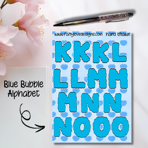 Blue Bubble Alphabet