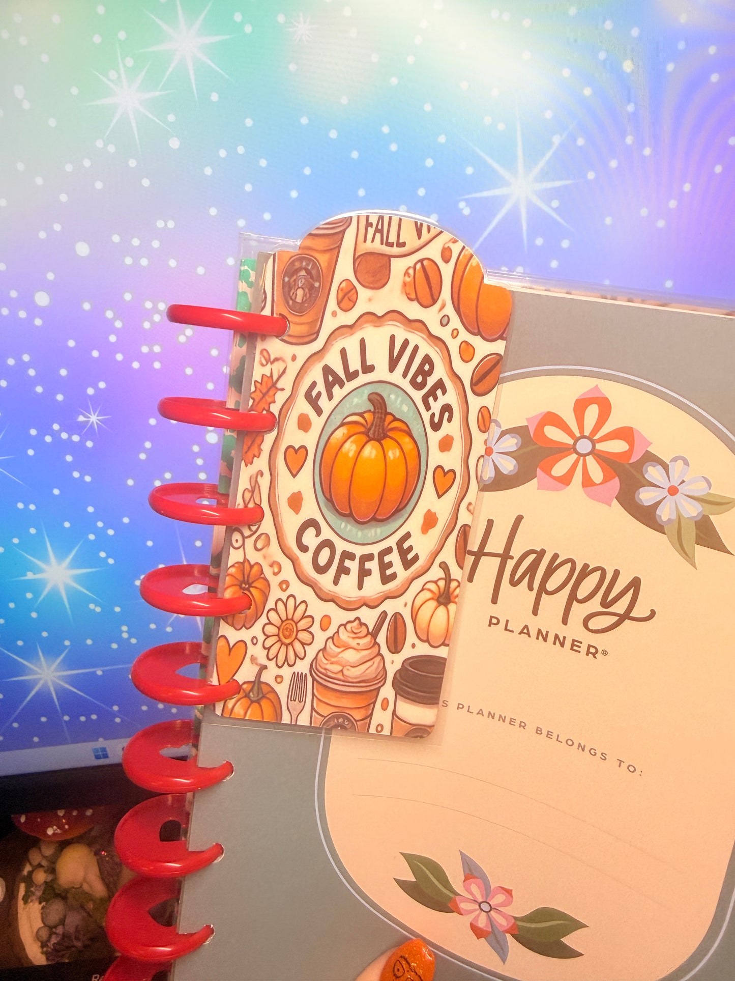 Fall Vibes Happy Planner Classic Cover and Bookmarks