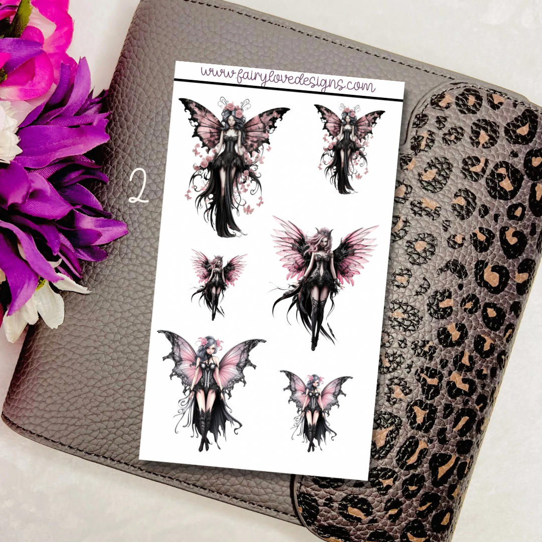 Pink and Black Goth Fairies 2