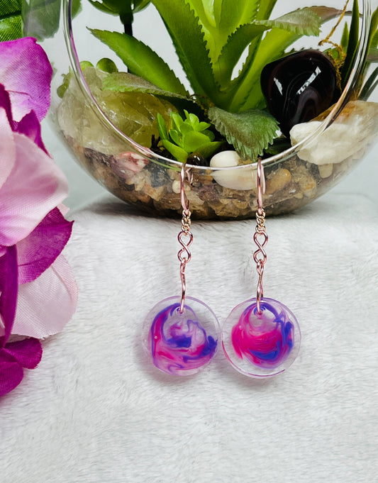 Pink and Purple Swirl Dangles