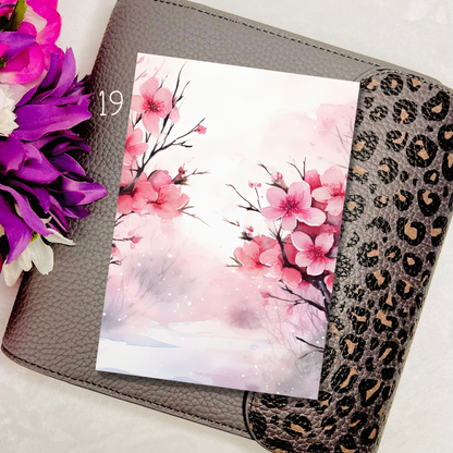 3.5x5" Winter Cherry Blossom Journaling Cards