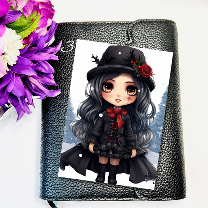 Goth Girl Winter Journaling Cards