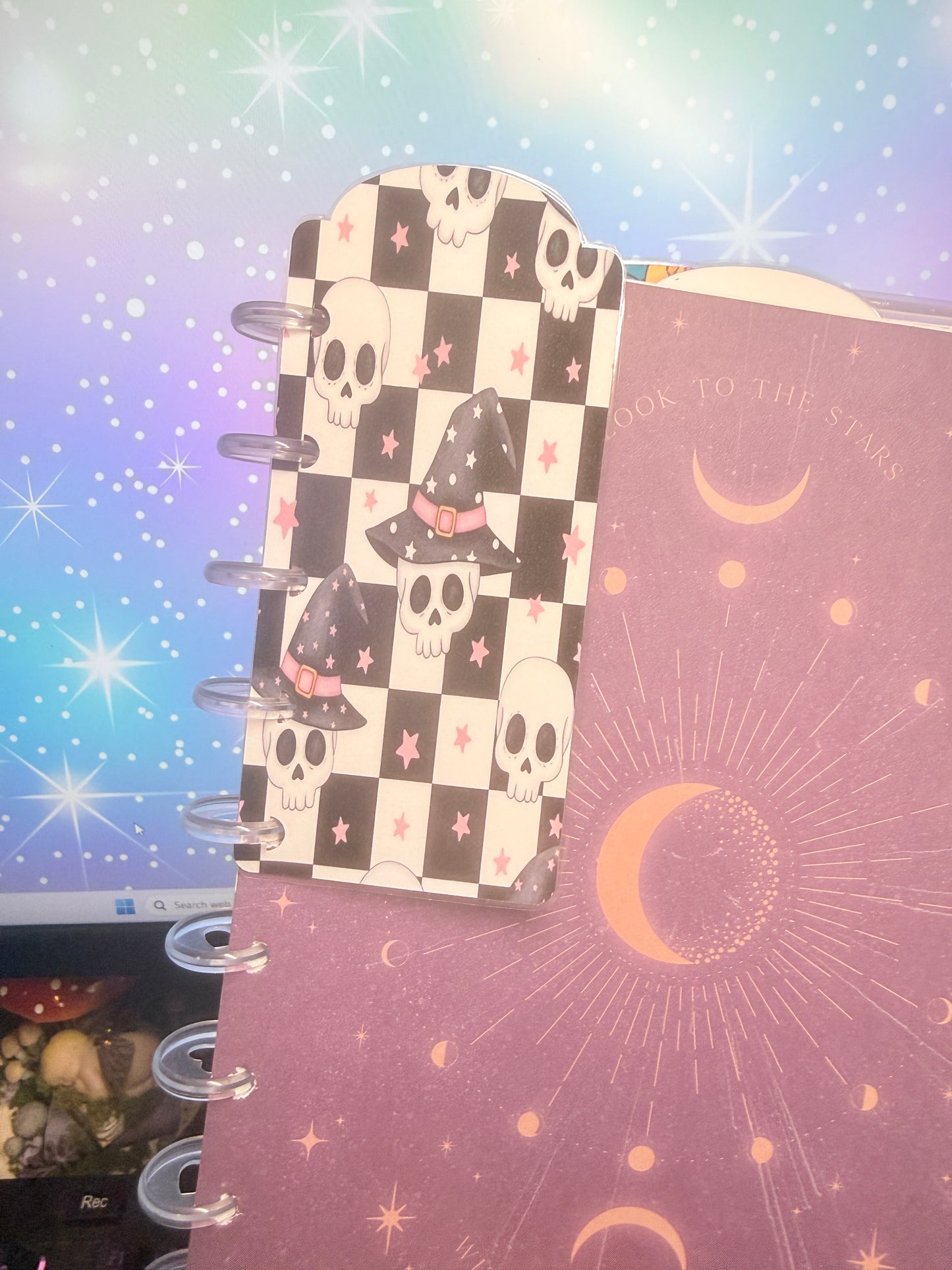 Witchy Skulls Covers plus Bookmarks for Classic Happy Planner