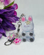 Clear Glitter Bunny Keychain