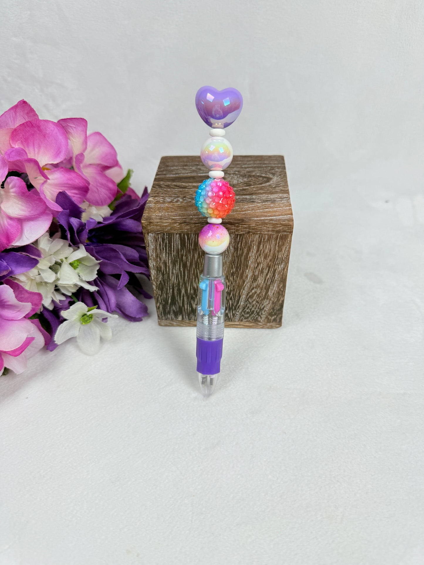 Purple Heart Four ink Click Pen