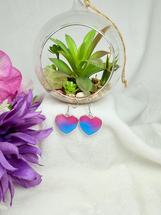 Pink and Blue Dangle Earring