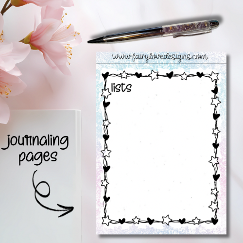 Dark Tone Winter Girl Journaling Pages