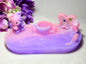 Pastel Purple/Punk Fairy Tray with Teddy Bear, Bowl and Crystals