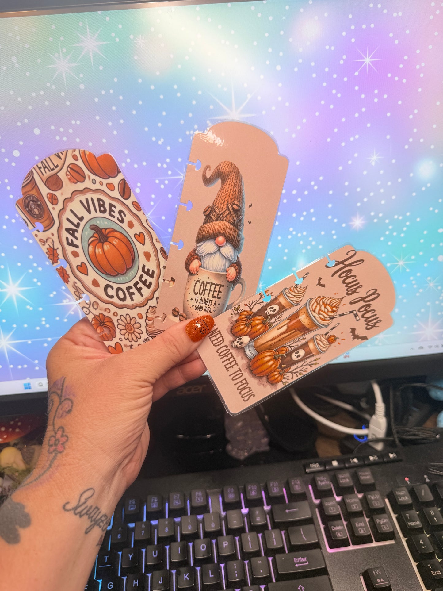 Fall Vibes Happy Planner Classic Cover and Bookmarks