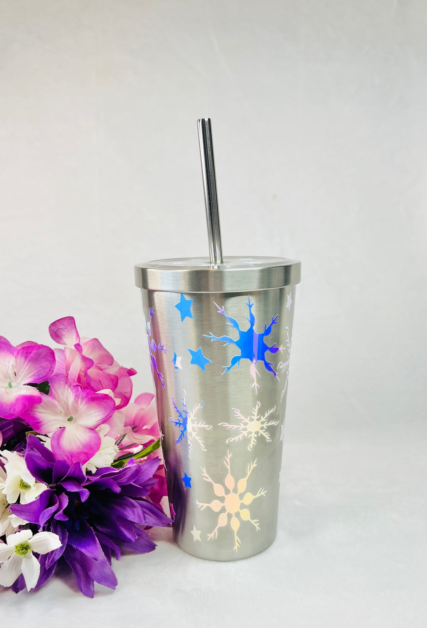 19 Ounce Snowflake Stainless Steel Cup