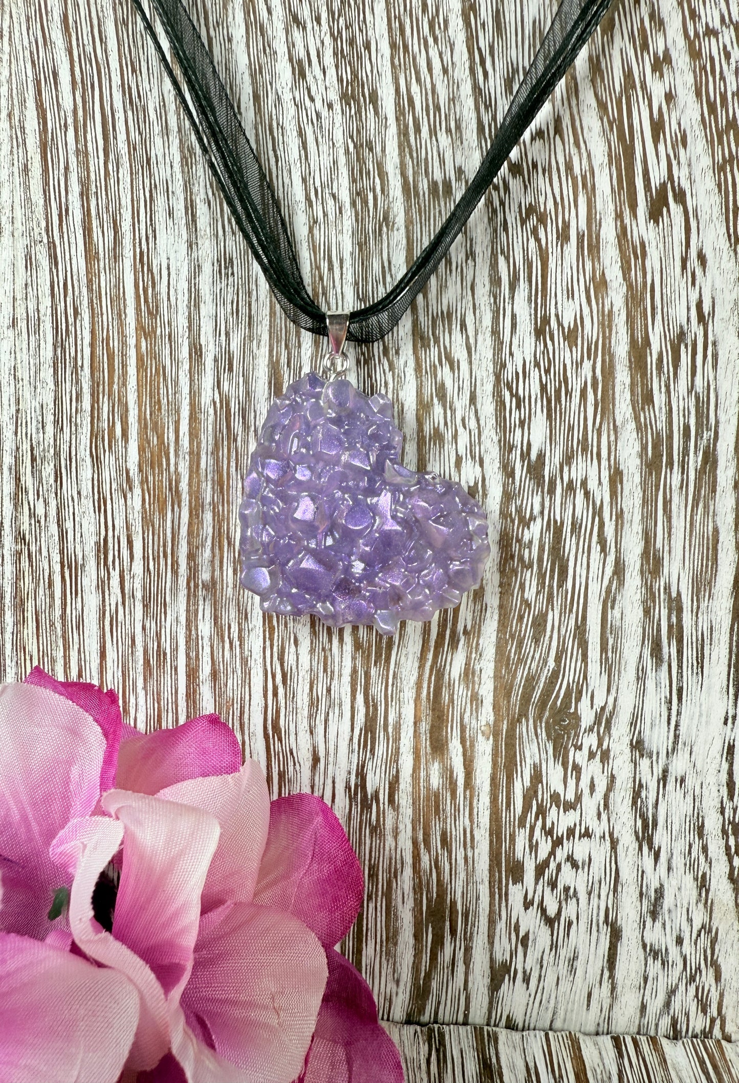 Purple Hear Druzy Pendant