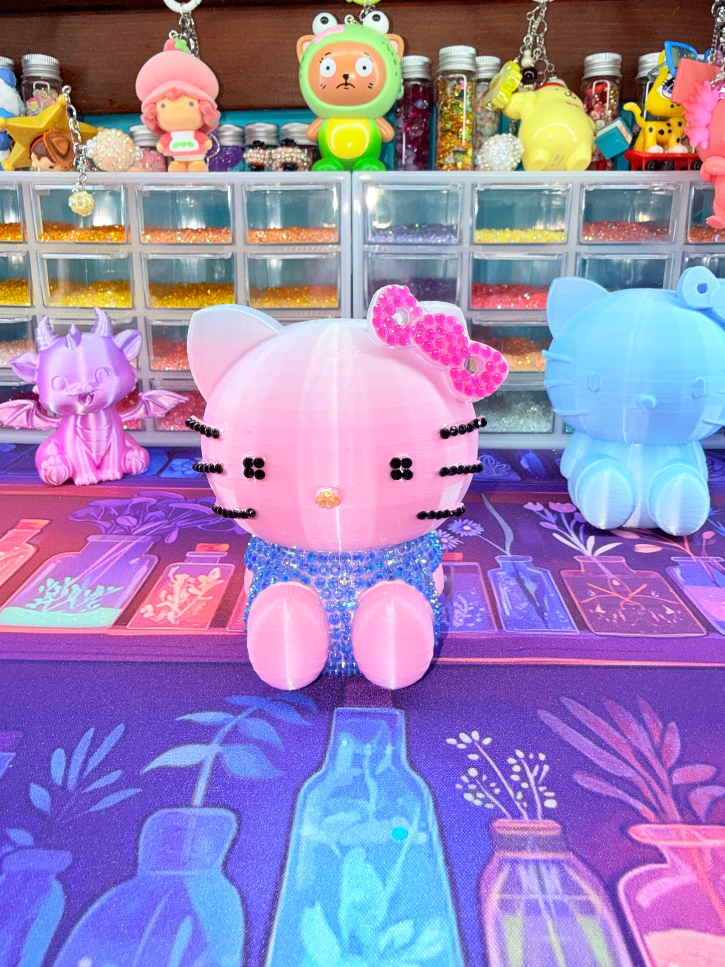 Pink Happy Kitty 3d Printed