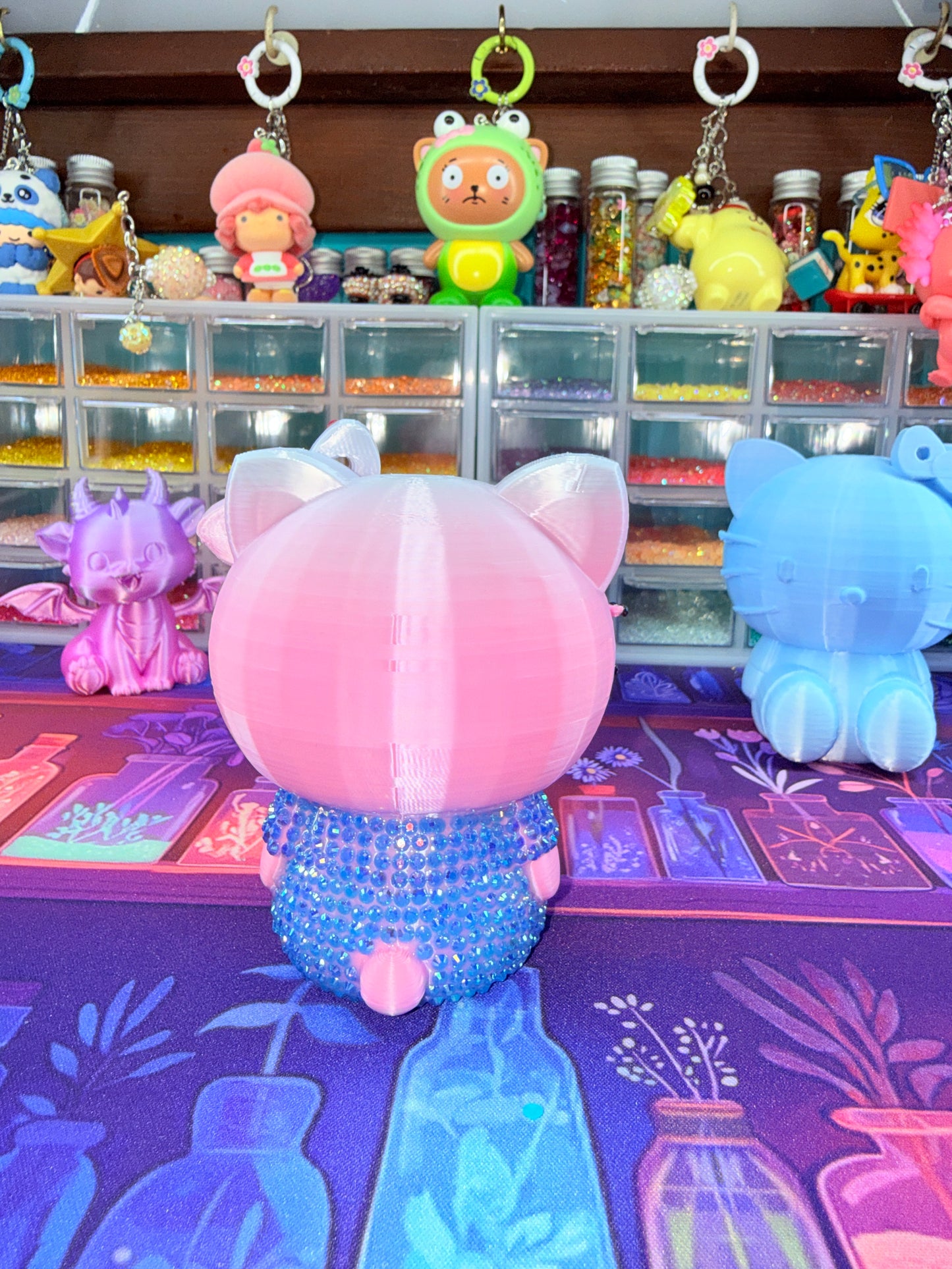 Pink Happy Kitty 3d Printed