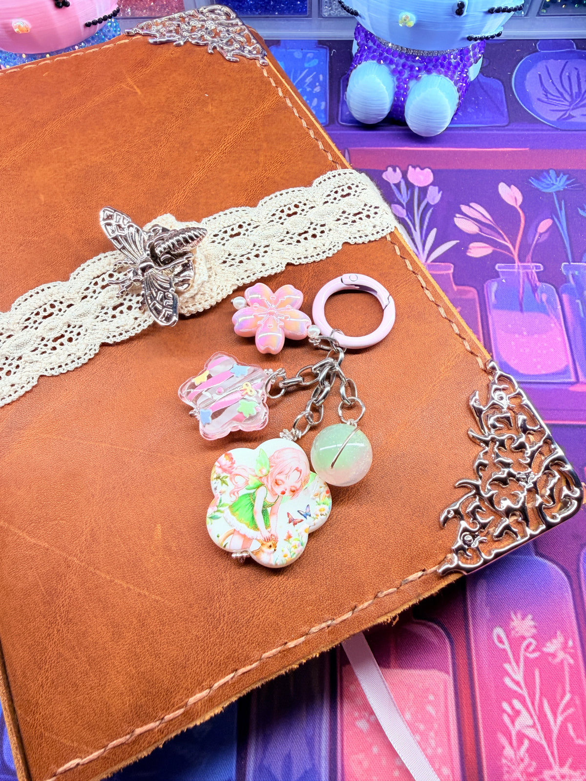 🧚‍♀️🌸✨ Fairy Garden Junk Bag Charm ✨🌸🧚‍♀️