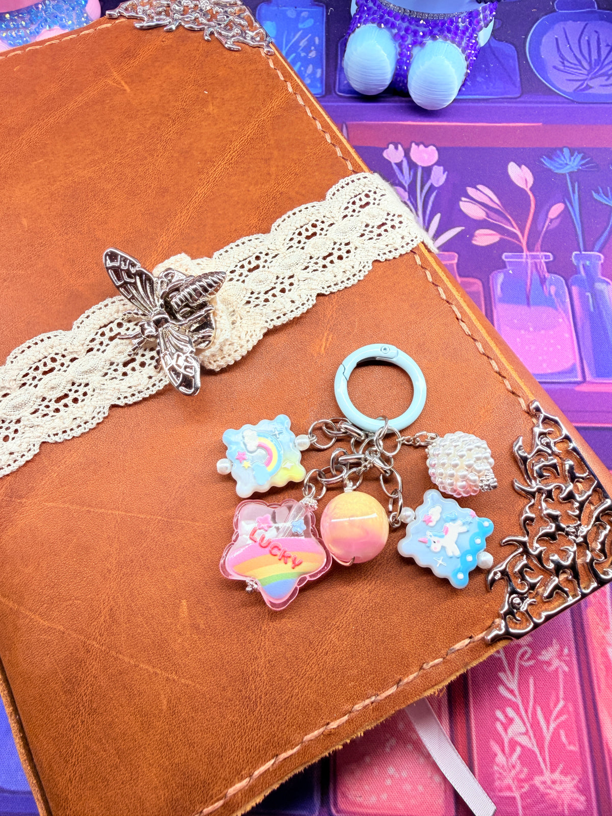 🌈✨ Pastel Fairy Garden Junk Bag Charm ✨🌈